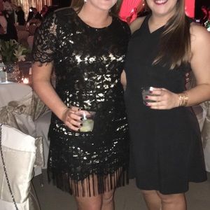 Chelsea and Violet Black Lace Cocktail Dress